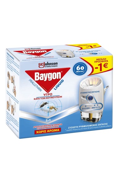 Baygon Εντομοαπωθητικό Υγρό για 60 Νύχτες Σετ 36ml
