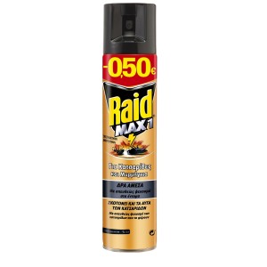 Raid Εντομοκτόνο Spray Max1 Κατσαρίδες & Μυρμήγκια 300ml Έκπτωση 0.50Ε