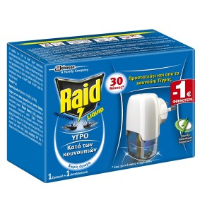 Raid Εντομοαπωθητικό Υγρό Σετ 30 Νύχτες 21ml -1€