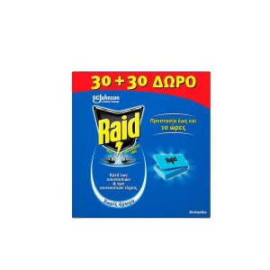 Raid Ματ Ταμπλέτα κατά των Κουνουπιών & Κουνουπιών Τίγρης 30+30 τεμ.