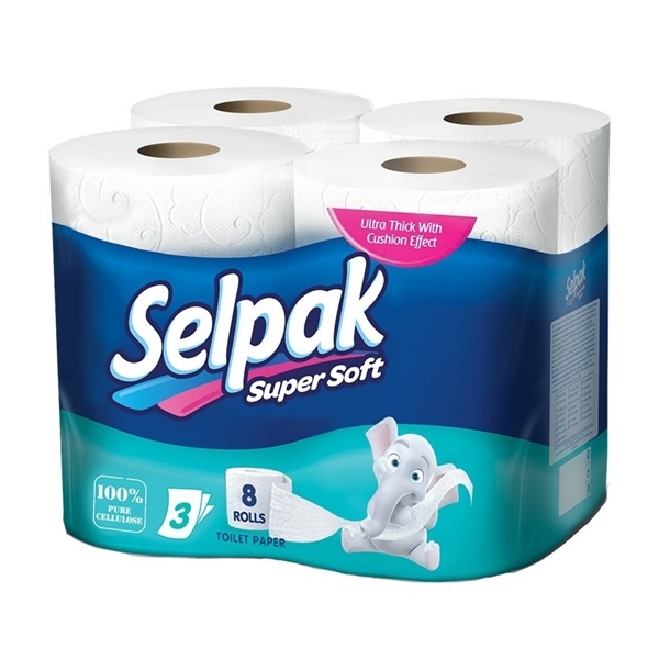Selpak Χαρτί υγείας 3φύλλων 8 Ρολά Selpak Χαρτί υγείας 3φύλλων 8 Ρολά