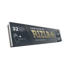 Rizla Ασημί Slim King Size Χαρτάκι με Τζιβάνα 50τεμ.