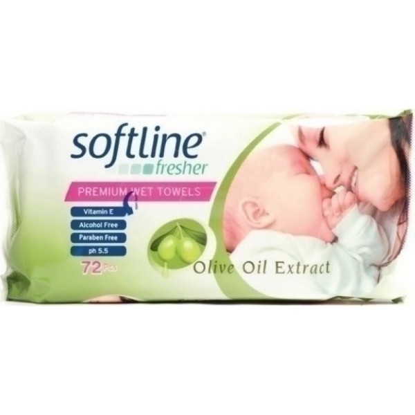 Softline Υγρά Μαντηλάκια Olive Oil 72Τεμ. Softline Υγρά Μαντηλάκια Olive Oil 72Τεμ.