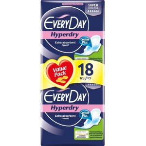 EVERY DAY Σερβιέτες Hyperdry Super Ultra Plus Value Pack 18τμχ.