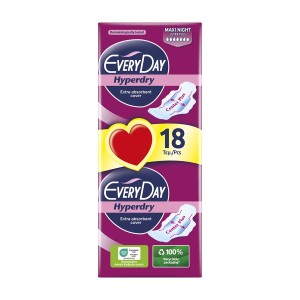EVERYDAY Hyperdry Σερβιέτες Ultra Plus Maxi Night 18τεμ