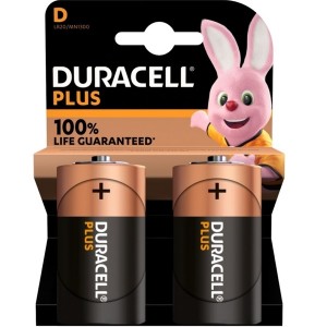 Duracell Plus Power Αλκαλικές Μπαταρίες D LR20 1.5V 2τμχ