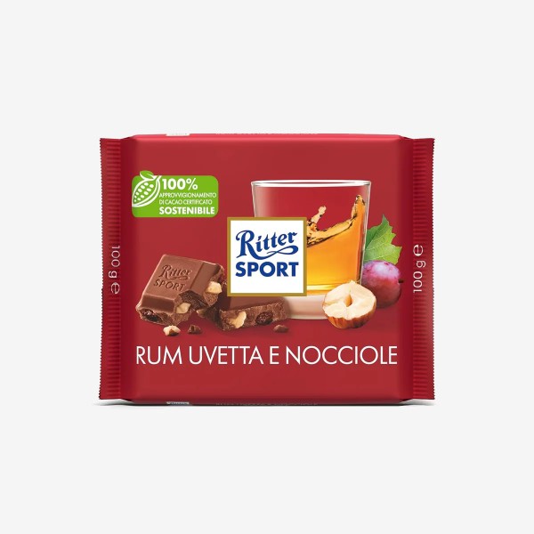 Ritter Sport Rum Raisins Hazelnut Σοκολάτα 100 gr Ritter Sport Rum Raisins Hazelnut Σοκολάτα 100 gr