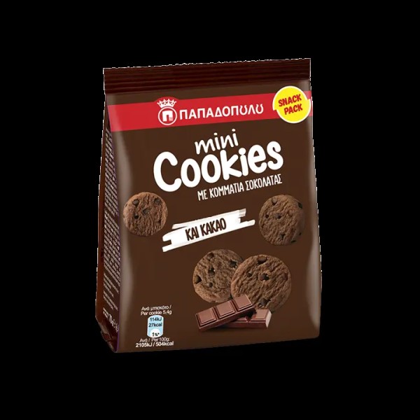 Cookies Παπαδοπούλου Μίνι (καφέ) Μπισκότα 70gr Cookies Παπαδοπούλου Μίνι (καφέ) Μπισκότα 70gr