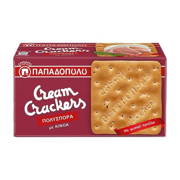Cream Crackers Παπαδοπούλου Πολύσπορα (Κινόα) Σνακς 195gr Cream Crackers Παπαδοπούλου Πολύσπορα (Κινόα) Σνακς 195gr