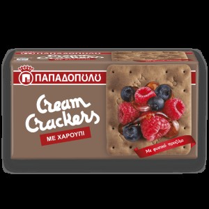 Cream Crackers Παπαδοπούλου Χαρούπι Σνακς 190gr