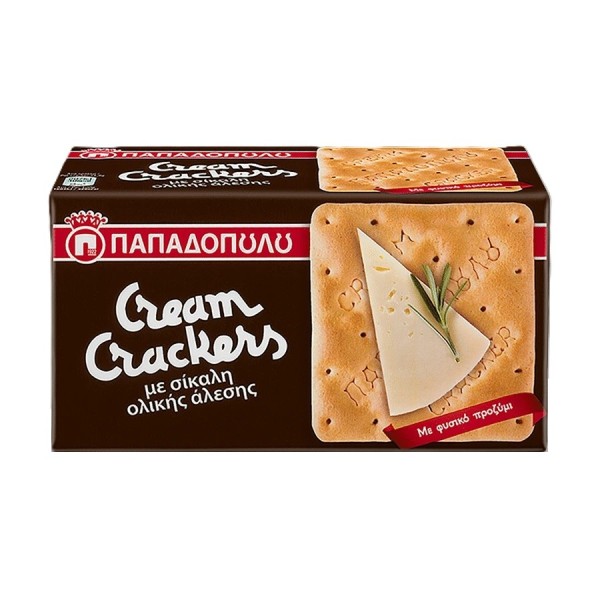 Cream Crackers Παπαδοπούλου Σίκαλης (καφέ) Σνακς 175gr Cream Crackers Παπαδοπούλου Σίκαλης (καφέ) Σνακς 175gr