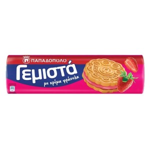 Γεμιστά Παπαδοπούλου Φράουλα Μπισκότα 200gr