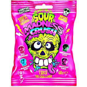Sour Madness crush (ροζ) καραμέλες 60gr