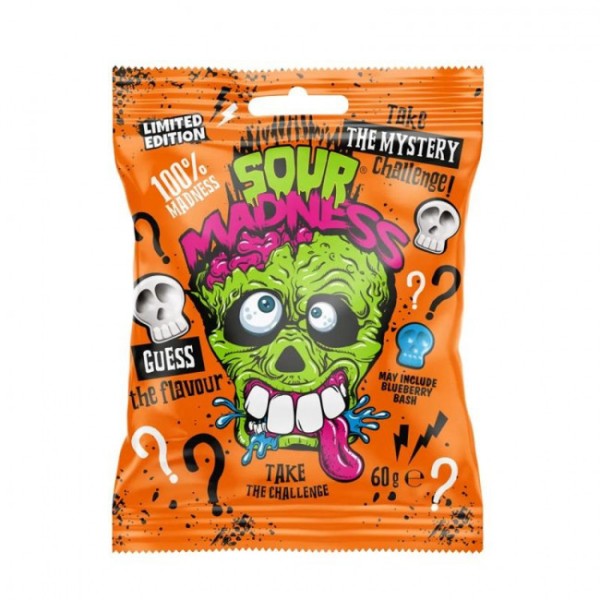 Sour Madness Mystery (πορτοκαλί) καραμέλες 60gr Sour Madness Mystery (πορτοκαλί) καραμέλες 60gr