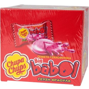 Chupa Chups Big Babol Φράουλα Τσίχλες 60τεμ.