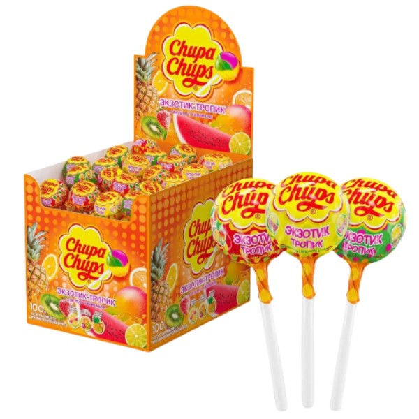 Chupa Chups Tropical Vibes Γλειφιτζούρι 100τεμ. Chupa Chups Tropical Vibes Γλειφιτζούρι 100τεμ.