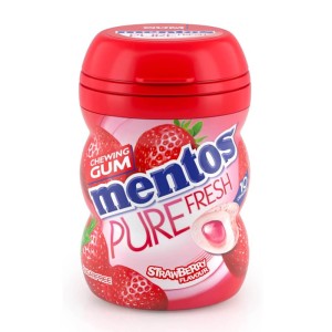 Mentos Pure Fresh Φράουλα Nano Μπουκάλι Τσίχλες 15χ18gr