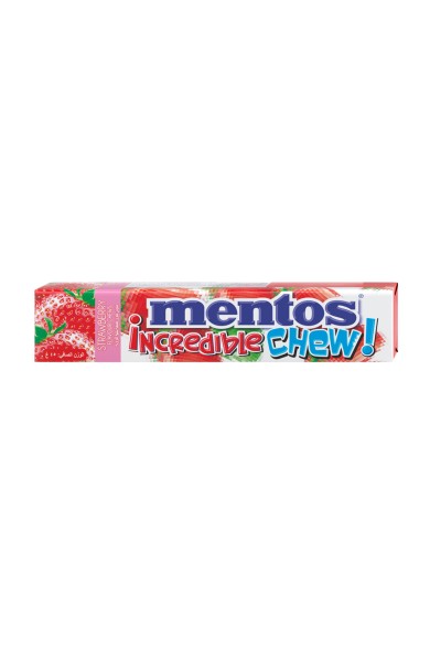Mentos Incredible Chew Strawberry Καραμέλες 20τμχ Mentos Incredible Chew Strawberry Καραμέλες 20τμχ