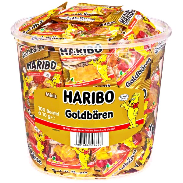 Haribo Goldbears Mini βάζο 100τεμαχίων Haribo Goldbears Mini βάζο 100τεμαχίων